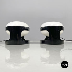 Brown plastic table lamps KD27 by Joe Colombo for Kartell, 1960s