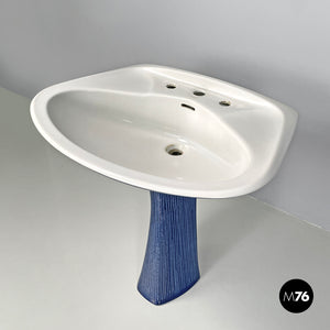 Blue ceramic Gardena sinks by Antonia Campi for Richard Ginori, 1970s