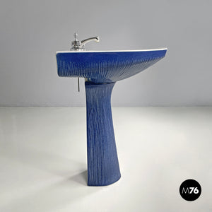 Blue ceramic Gardena sink by Antonia Campi for Richard Ginori, 1970s