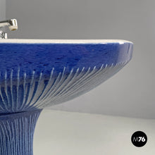 将图片加载到图库查看器，Blue ceramic Gardena sink by Antonia Campi for Richard Ginori, 1970s
