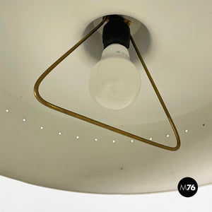 Adjustable wall lamp in brass and metal, 1950s