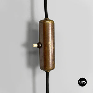 Adjustable wall lamp in brass and metal, 1950s