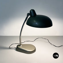 Load image into Gallery viewer, Grey metal and chromed steel Bauhaus style Ministero table lamp, 1930s
