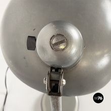Load image into Gallery viewer, Grey metal and chromed steel Bauhaus style Ministero table lamp, 1930s
