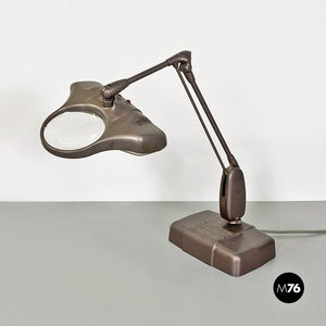 Steel and glass laboratory table lamp M-270 by Dazor Floating Fixture, 1950s