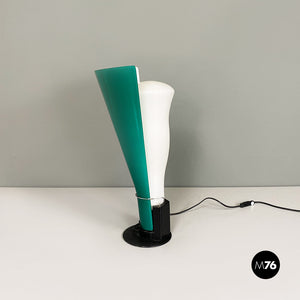 Green and white glasses table lamp, 1980s