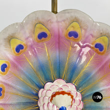 Load image into Gallery viewer, Adjustable table lamp with peacock decor, 1970s
