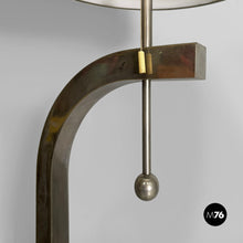将图片加载到图库查看器，Metal and glass floor lamp, 1940s
