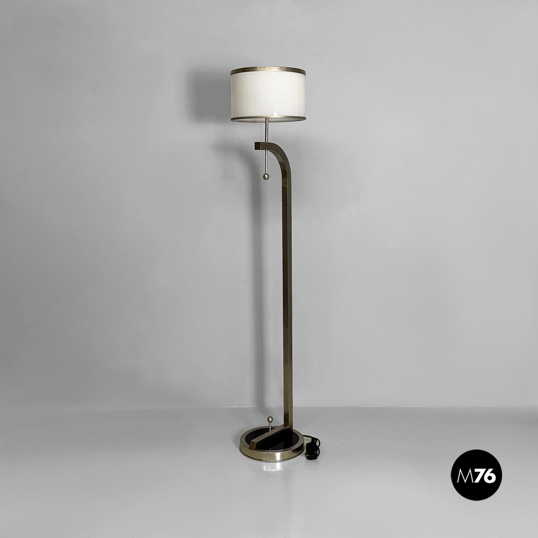 Metal and glass floor lamp, 1940s