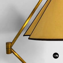 Load image into Gallery viewer, Adjustable brass floor lamp, 1950s
