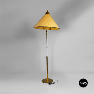 Adjustable brass floor lamp, 1950s