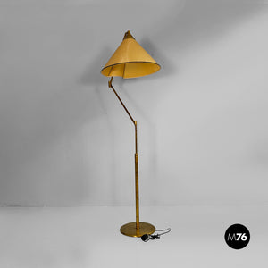 Adjustable brass floor lamp, 1950s