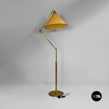 Load image into Gallery viewer, Adjustable brass floor lamp, 1950s

