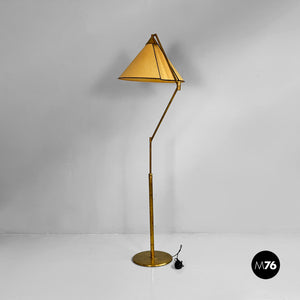 Adjustable brass floor lamp, 1950s