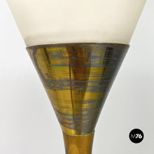 将图片加载到图库查看器，Glass and iron floor lamp, 1950s
