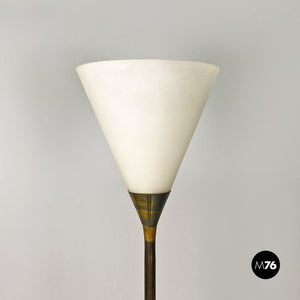 Glass and iron floor lamp, 1950s