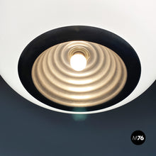 Load image into Gallery viewer, Opaline glass and metal Black and White chandelier by Achille and Piergiacomo Castiglioni for Flos, 1965
