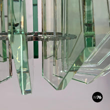 Charger l&#39;image dans la galerie, Metal and glass chandelier by Max Ingrand for Fontana Arte, 1960s
