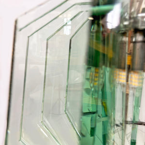 Metal and glass chandelier by Max Ingrand for Fontana Arte, 1960s