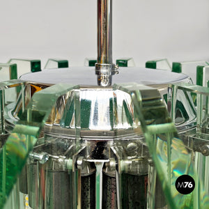 Metal and glass chandelier by Max Ingrand for Fontana Arte, 1960s