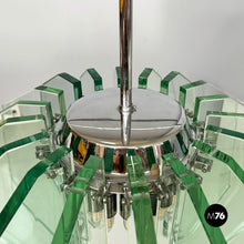 Charger l&#39;image dans la galerie, Metal and glass chandelier by Max Ingrand for Fontana Arte, 1960s
