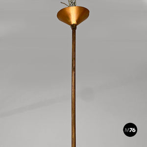 Glass chandelier with copper decoration, 1940s