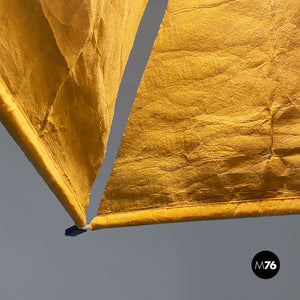 Pyramid metal and parchment chandelier, 1960s