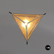 将图片加载到图库查看器，Pyramid metal and parchment chandelier, 1960s
