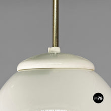 Carica l&#39;immagine nel visualizzatore di Gallery, White opaline glass chandelier, 1970s
