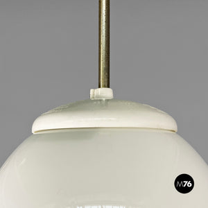 White opaline glass chandelier, 1970s
