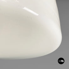 Carica l&#39;immagine nel visualizzatore di Gallery, White opaline glass chandelier, 1970s
