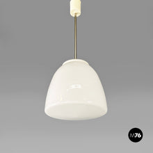 Carica l&#39;immagine nel visualizzatore di Gallery, White opaline glass chandelier, 1970s
