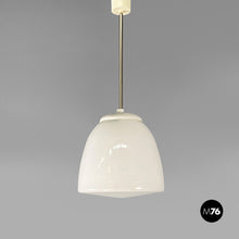 Carica l&#39;immagine nel visualizzatore di Gallery, White opaline glass chandelier, 1970s
