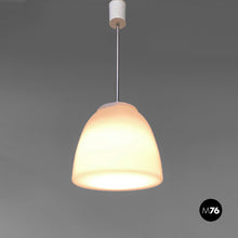 Carica l&#39;immagine nel visualizzatore di Gallery, White opaline glass chandelier, 1970s
