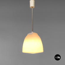Carica l&#39;immagine nel visualizzatore di Gallery, White opaline glass chandelier, 1970s
