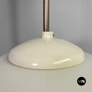 White glass opaline chandeliers, 1970s