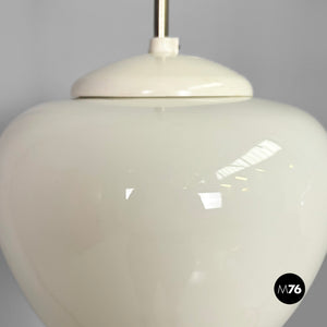 White glass opaline chandeliers, 1970s