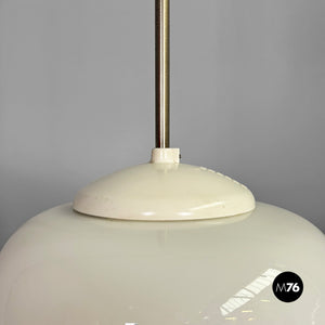 White glass opaline chandeliers, 1970s
