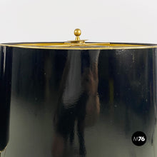 将图片加载到图库查看器，Brass and glossy black abat-jours or table lamps, 1940s
