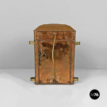 将图片加载到图库查看器，Naval navigation lantern in copper with Fresnel lens, 1950s
