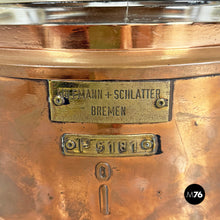 将图片加载到图库查看器，Naval navigation lantern in copper with Fresnel lens, 1950s
