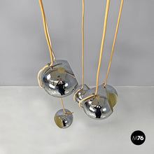 画像をギャラリービューアに読み込む, Cascade chandelier with chromed metal spheres, 1970s
