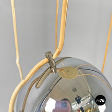 画像をギャラリービューアに読み込む, Cascade chandelier with chromed metal spheres, 1970s
