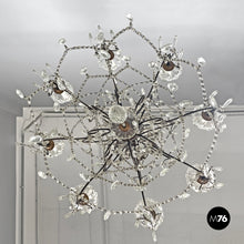Carica l&#39;immagine nel visualizzatore di Gallery, Glass drop chandelier with metal structure, 1950s
