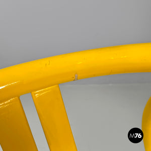 Yellow wood and fabric folding tub chair, 1980s