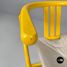 Charger l&#39;image dans la galerie, Yellow wood and fabric folding tub chair, 1980s
