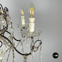 Charger l&#39;image dans la galerie, Glass drop chandelier with metal structure, 1950s
