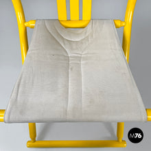 Charger l&#39;image dans la galerie, Yellow wood and fabric folding tub chair, 1980s
