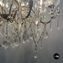 Load image into Gallery viewer, Glass drop chandelier with metal structure, 1950s
