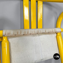 Charger l&#39;image dans la galerie, Yellow wood and fabric folding tub chair, 1980s
